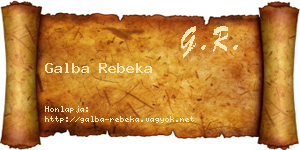 Galba Rebeka névjegykártya
